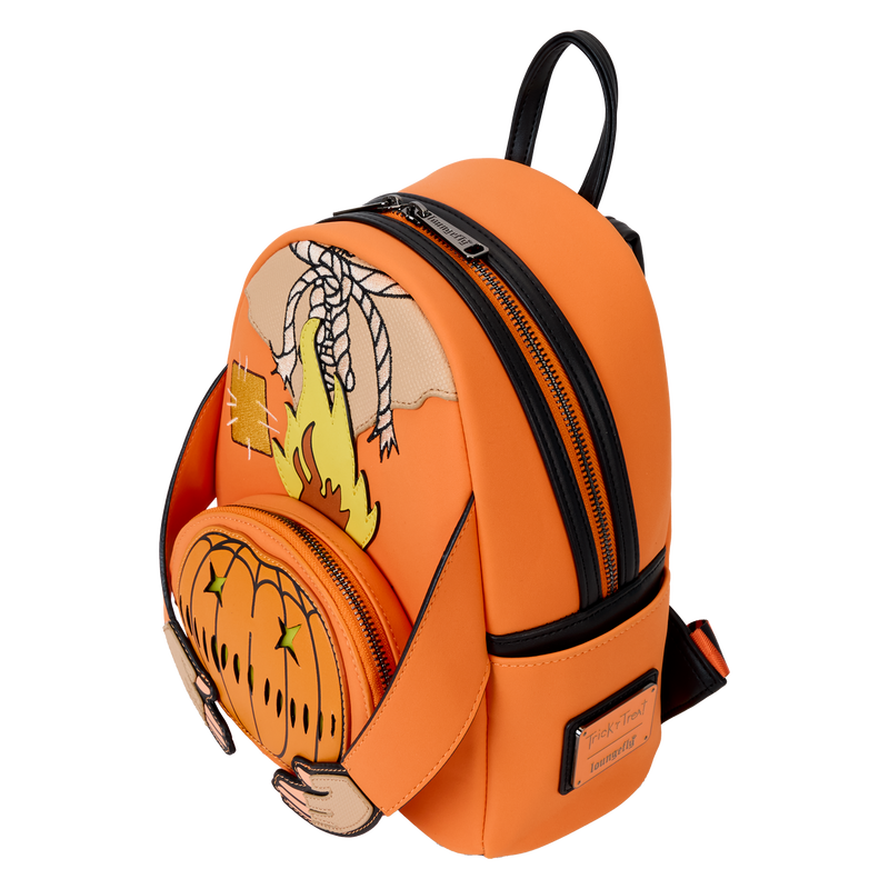 Loungefly Mini Backpack, Trick ´R Treat Flaming Pumpkin Head