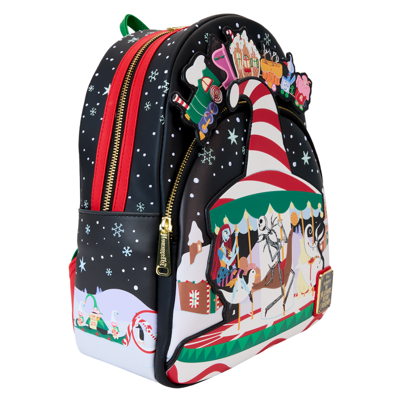 Loungefly Mini Backpack, Jack Skelington in Christmas Village