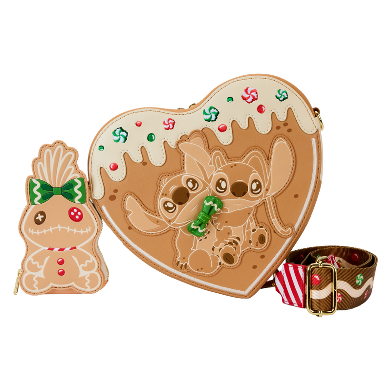 Loungefly Crossbody, Stitch & Angel Gingerbread heart