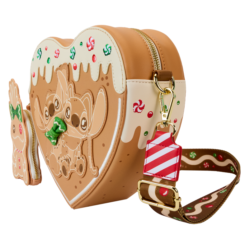 Loungefly Crossbody, Stitch & Angel Gingerbread heart