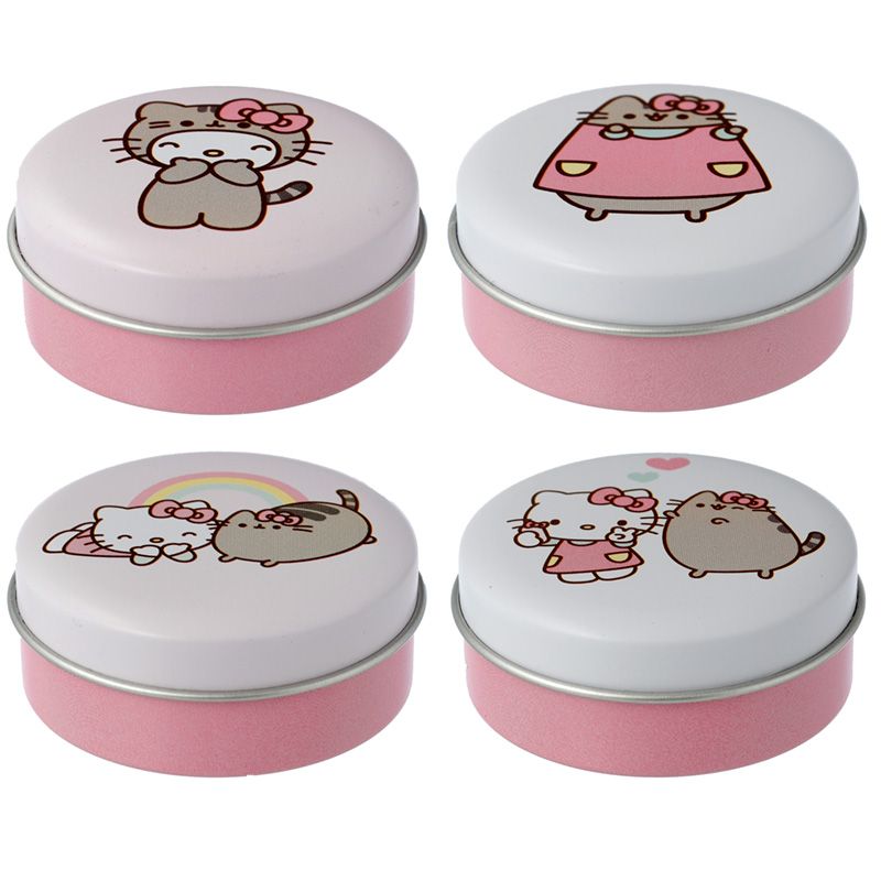 Läppbalsam - Hello Kitty x Pusheen i metall-ask