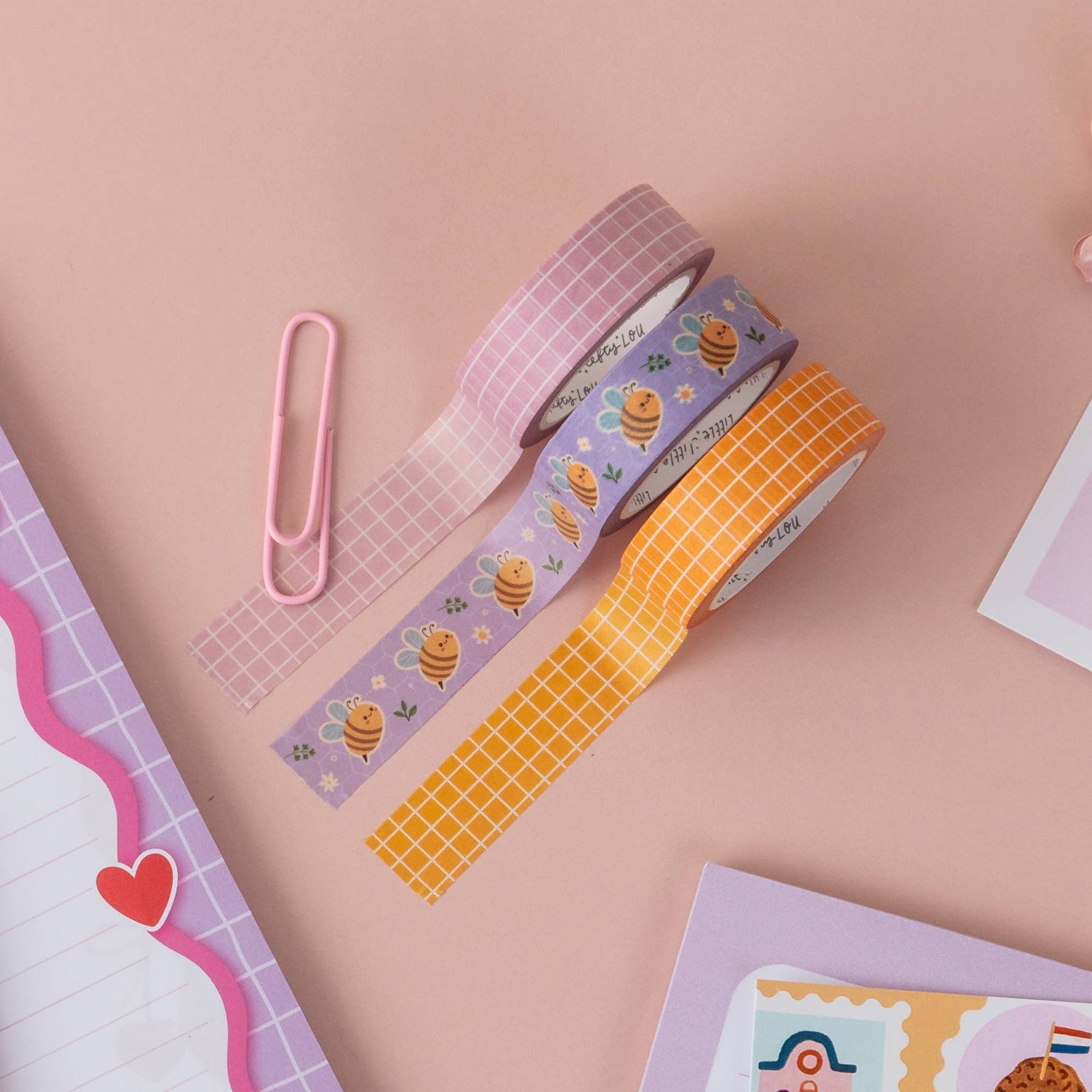 Pink Grid Washi Tape