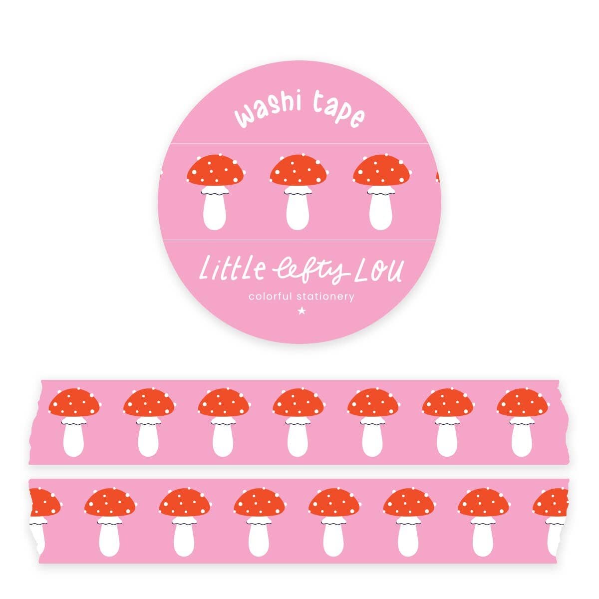 Pink Mushrooms Washi Tape