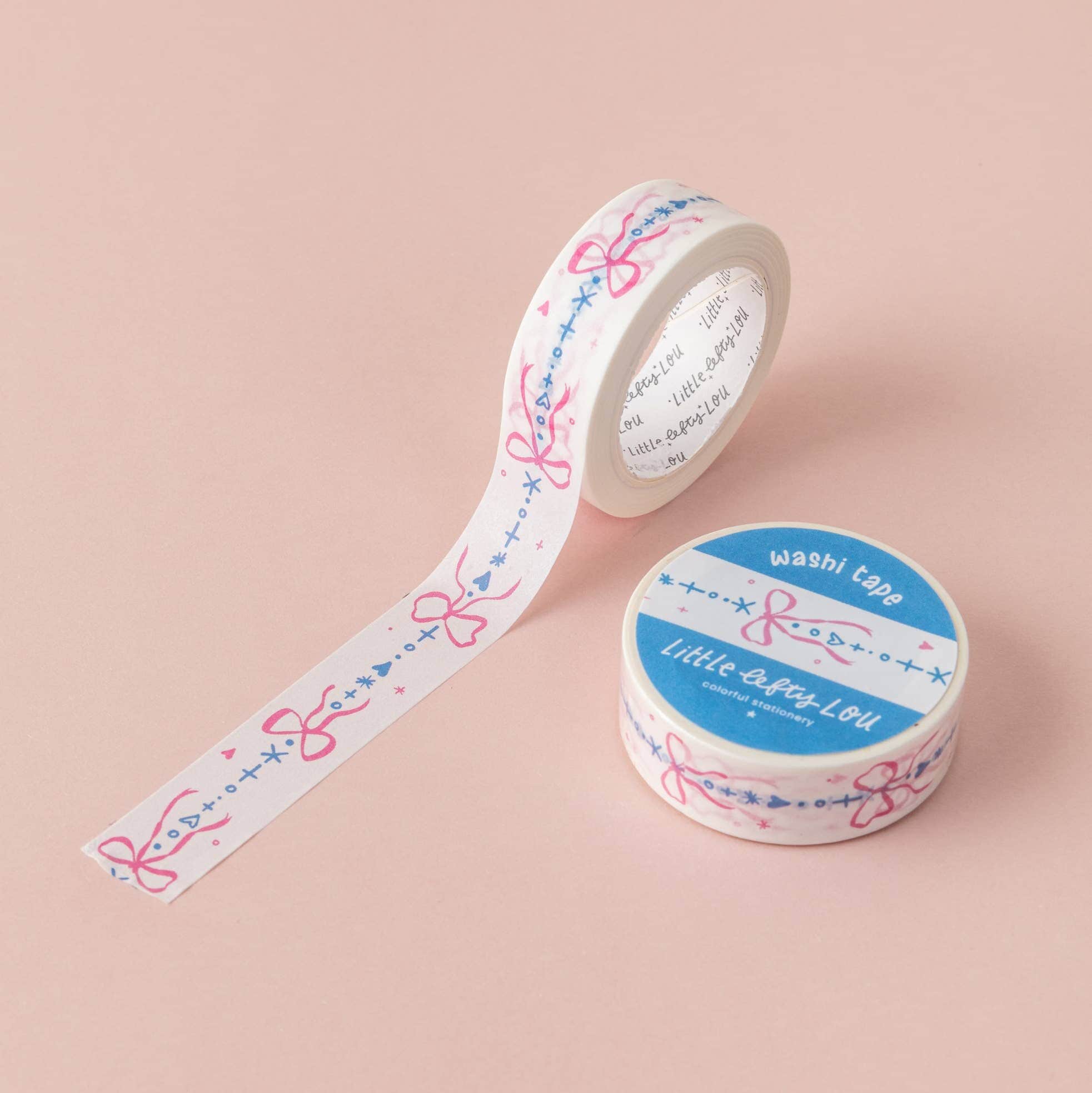 Bows Border Blue & Pink Washi Tape