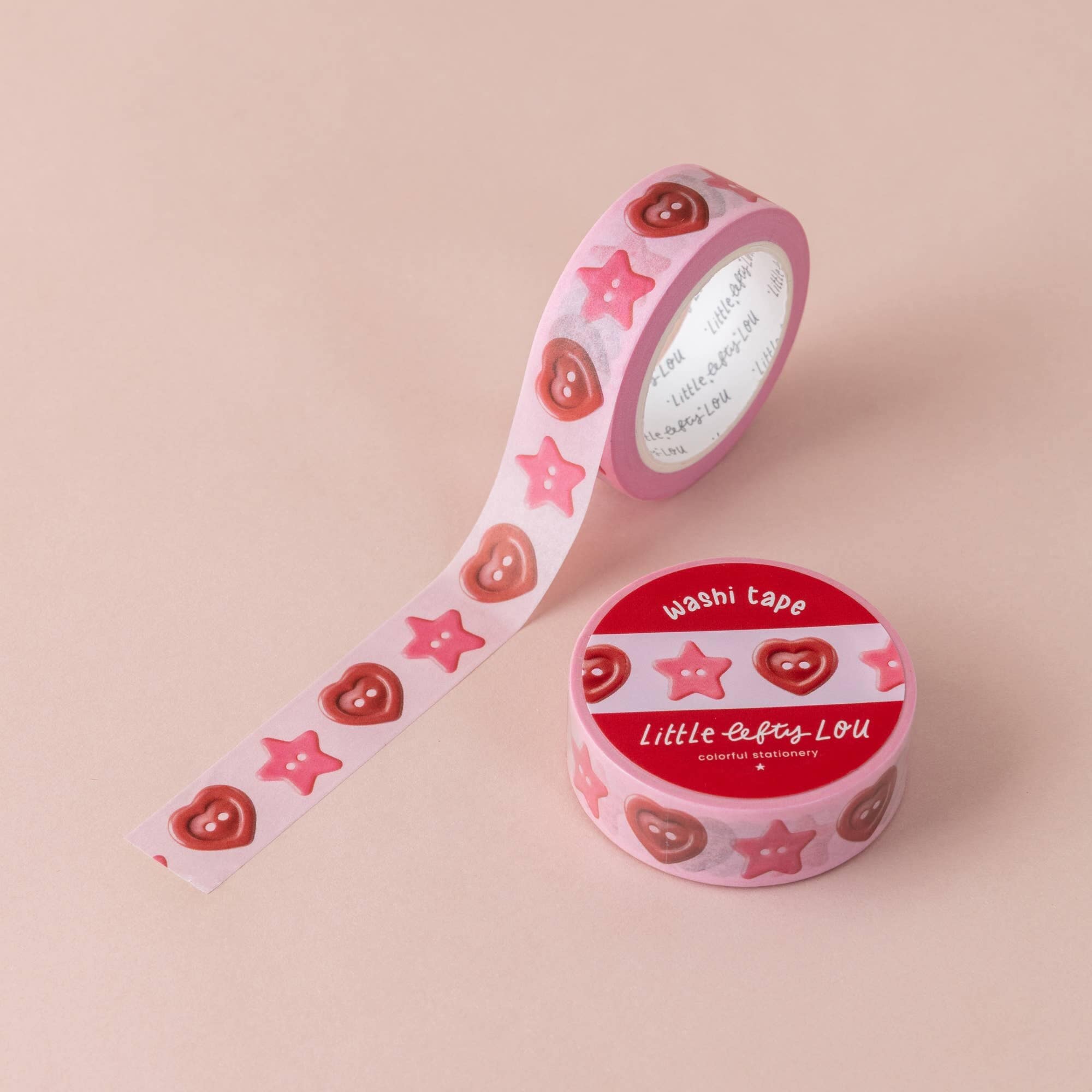 Star And Heart Buttons Washi Tape