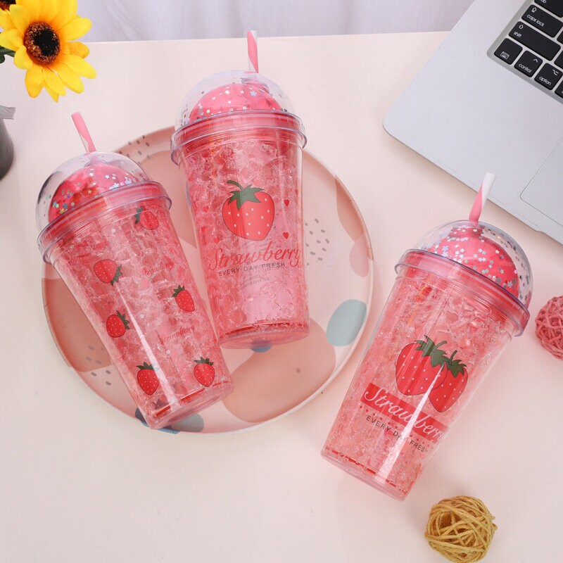 Strawberry-tumbler med kylgel