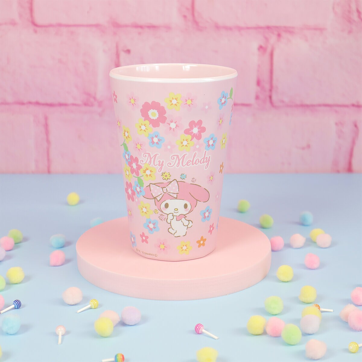 Hög melaminmugg - My Melody och blommor
