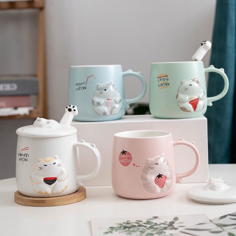 Foodie Cat-mugg med lock