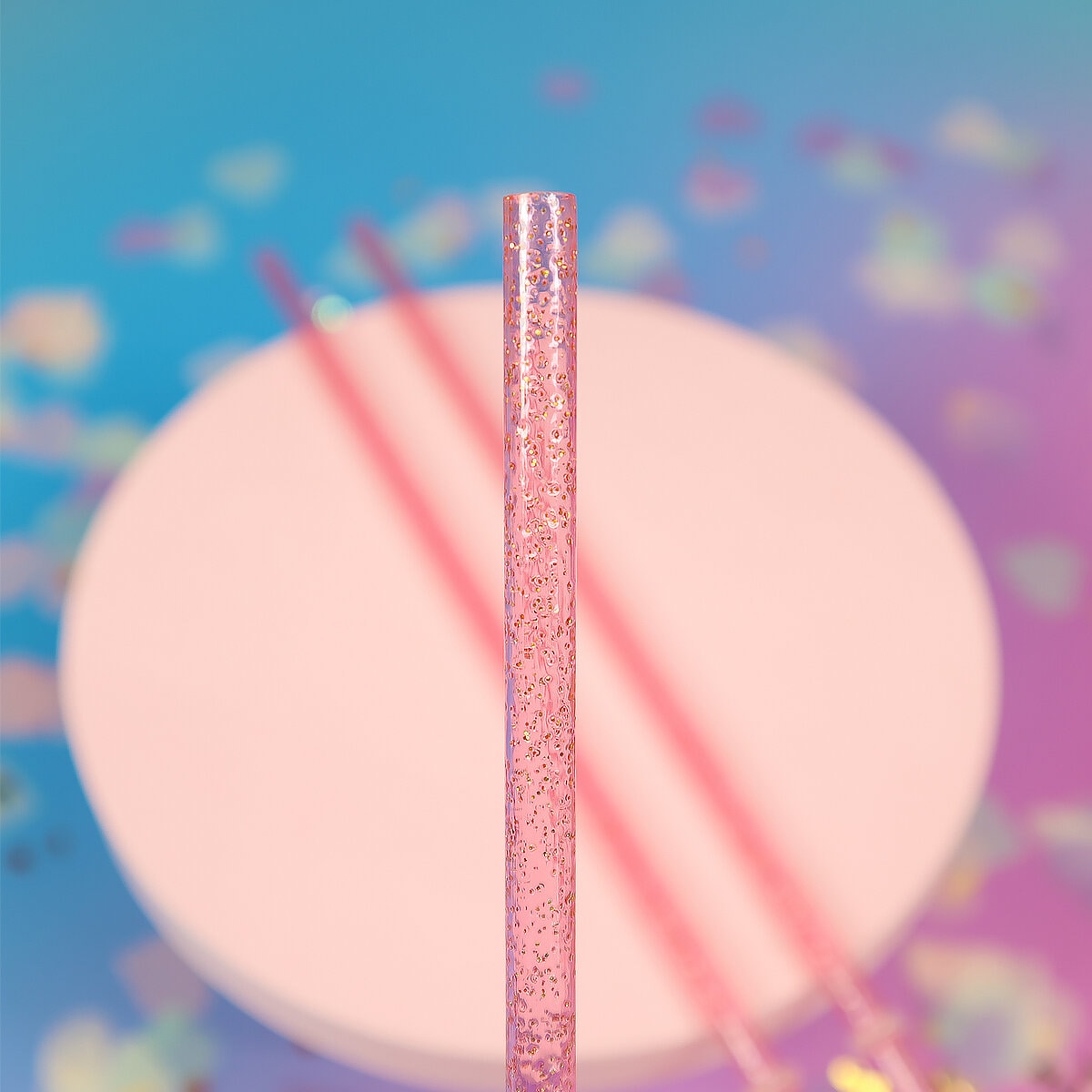 Sugrör - Glittrig rosa