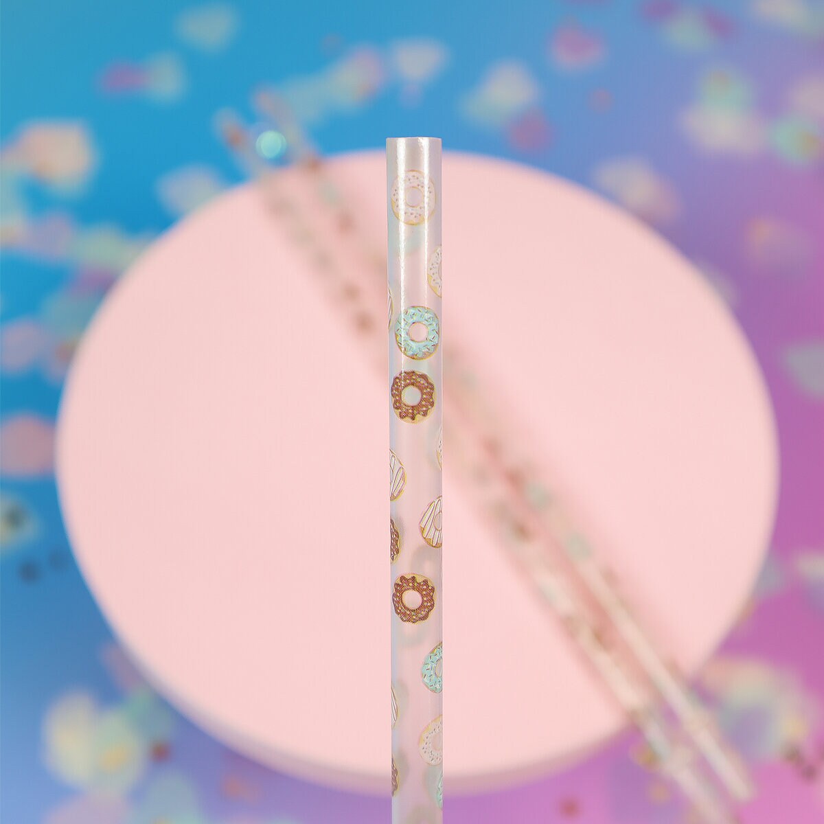 Sugrör - Transparent med donuts