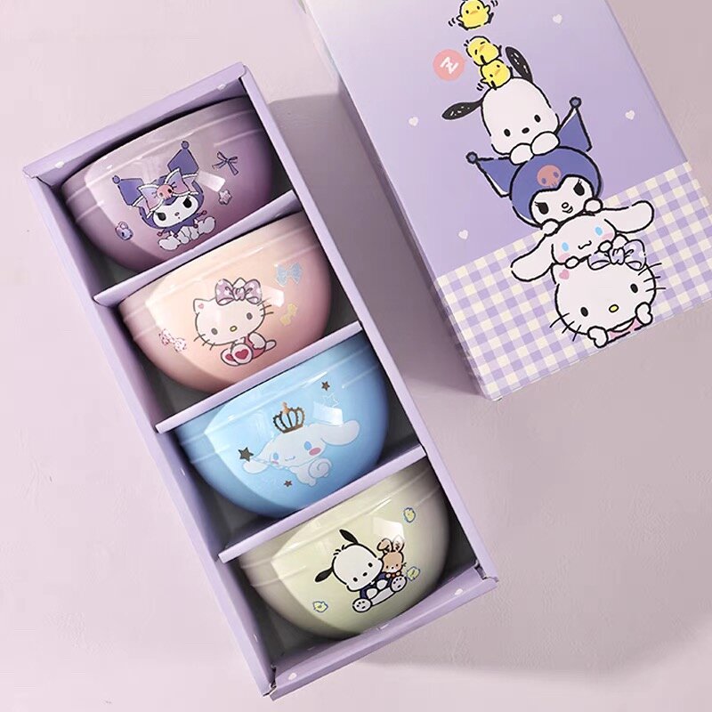 4-pack pastelliga Sanrio-skålar