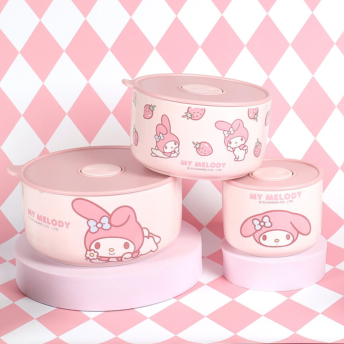 3-pack My Melody förvaringsburk med lock
