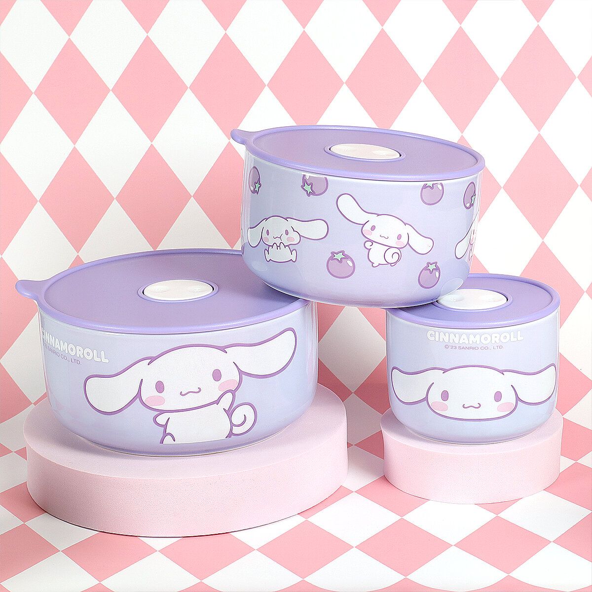 3-pack Cinnamoroll förvaringsburk med lock