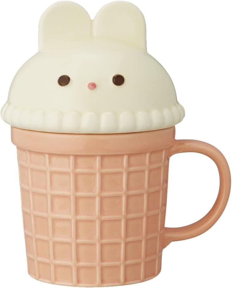 Glassformad mugg med kanin-lock