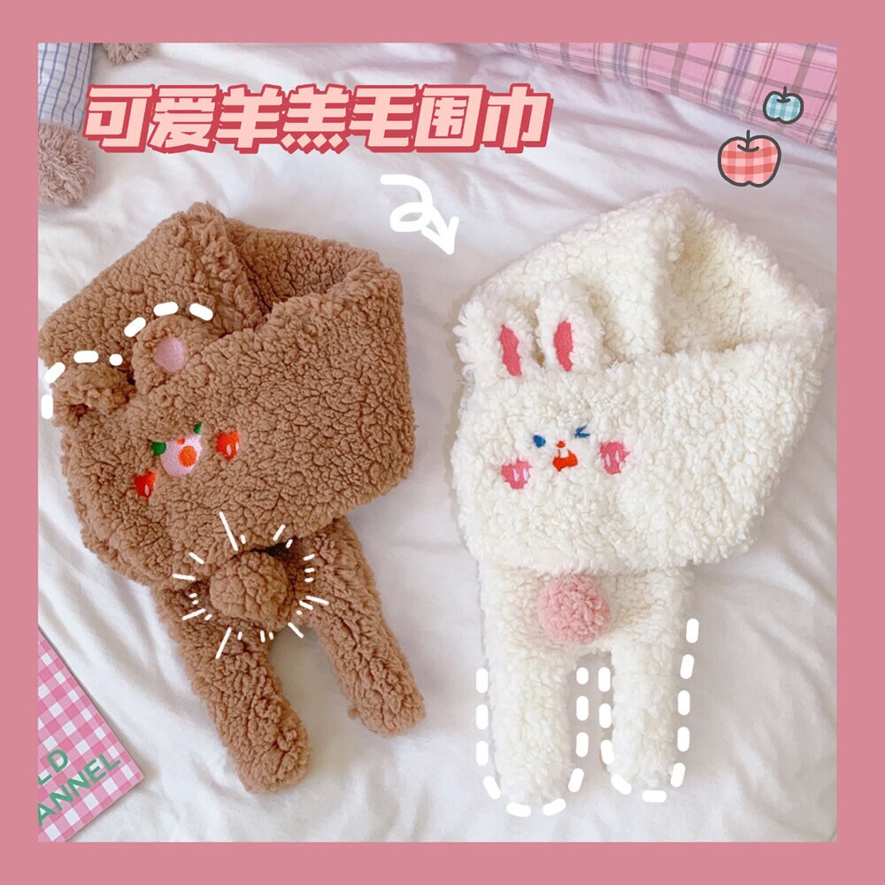 Superfluffig halsduk Bear & Bunny