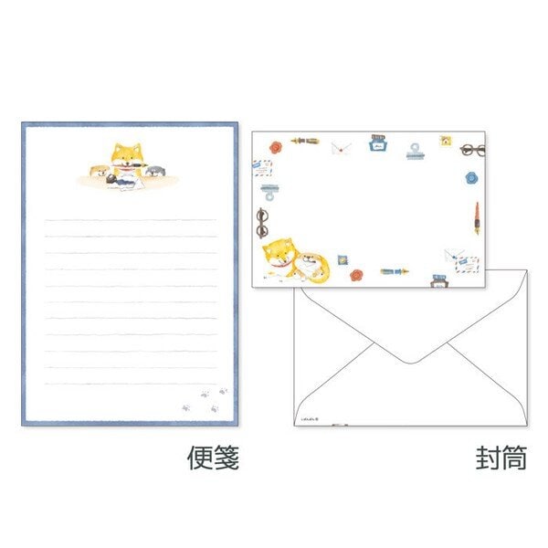 Brevpapper-set - Shiba Inu