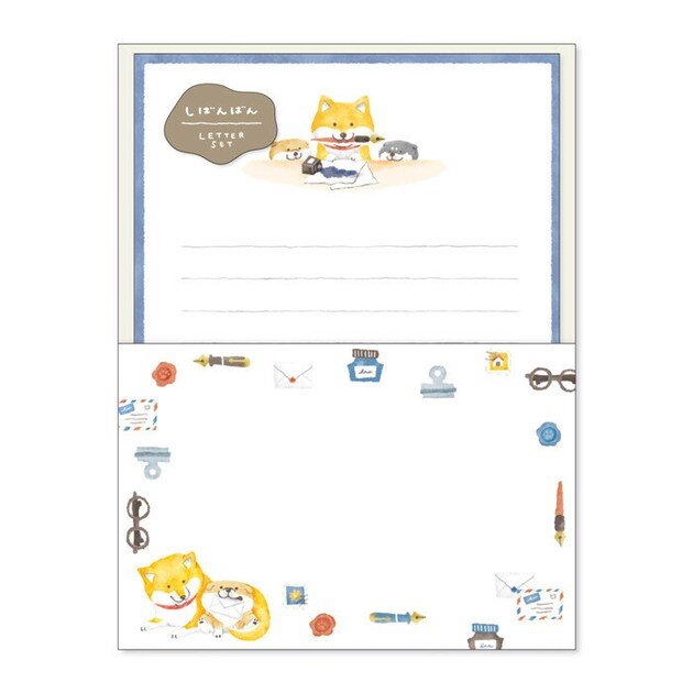 Brevpapper-set - Shiba Inu