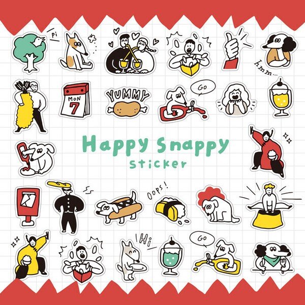 Stickersark - Happy Snappy Red