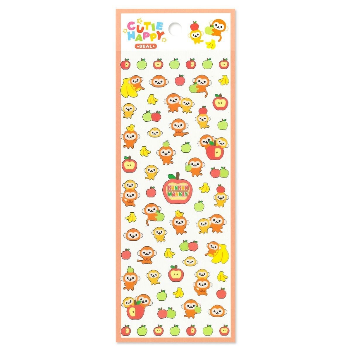 Cutie Happy Stickers - Run Run Monkey