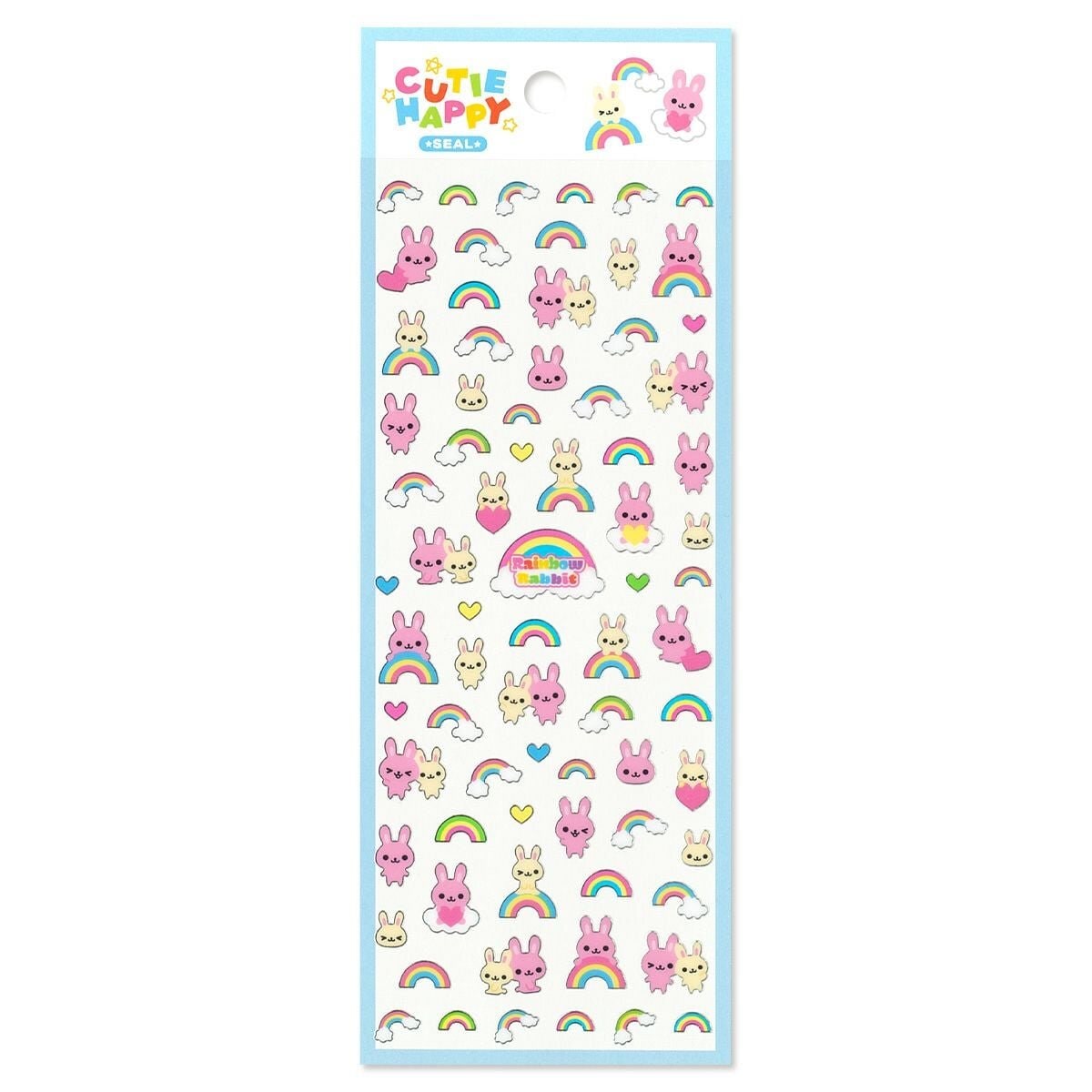 Cutie Happy Stickers - Rainbow Rabbit