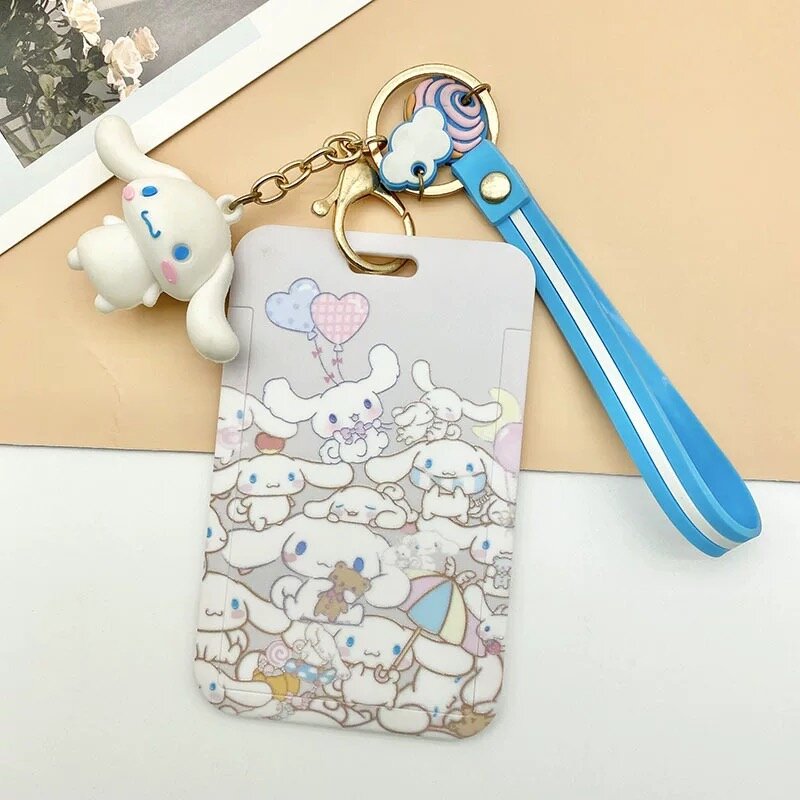 Korthållare med nyckelring och hänge - Cinnamoroll all over