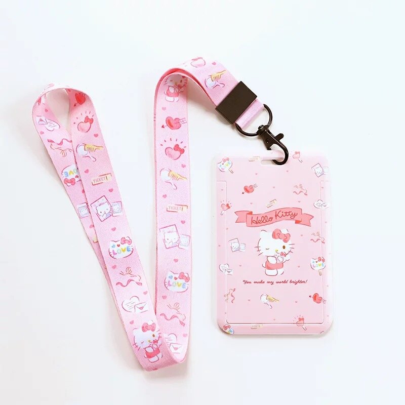 Korthållare med nyckelband - Hello Kitty, rosa