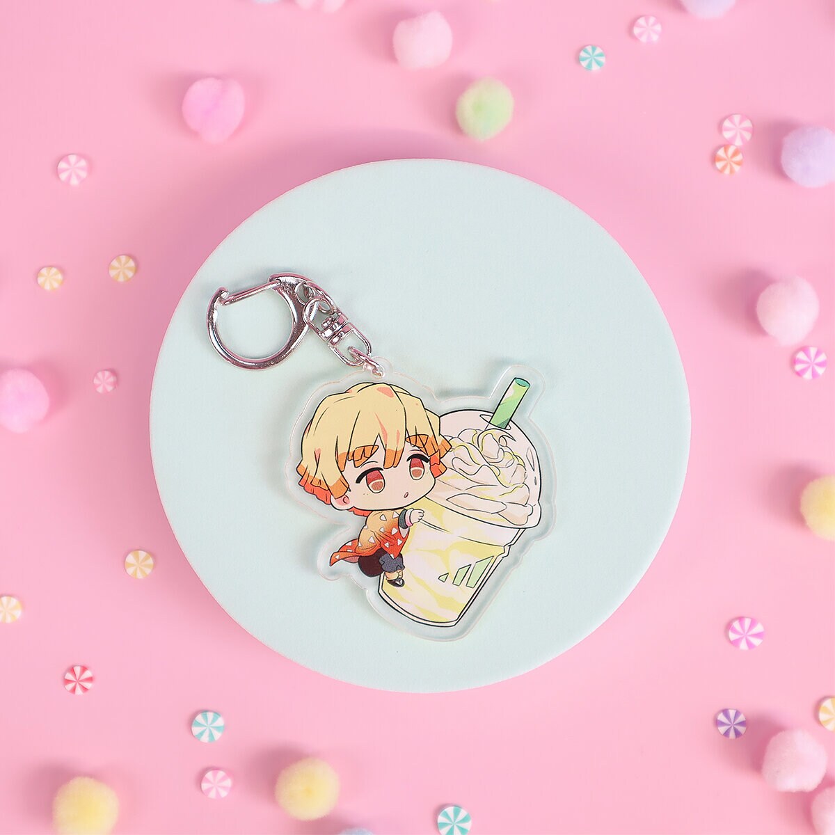 Nyckelring - Demon Slayer, Zenitsu med smoothie