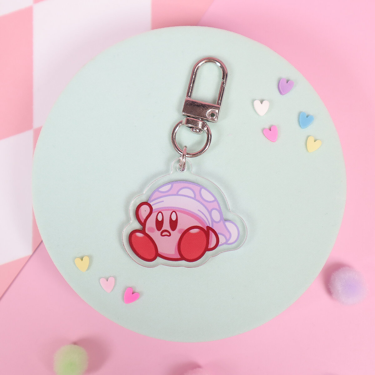 Nyckelring - Kirby med Nattmössa