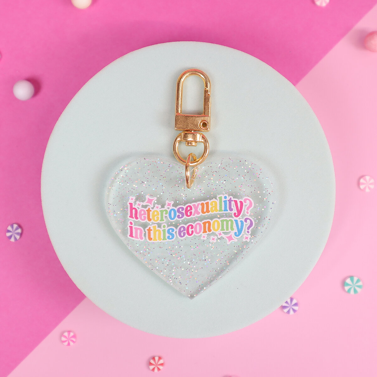 Glitter heart key ring - Heterosexuality?