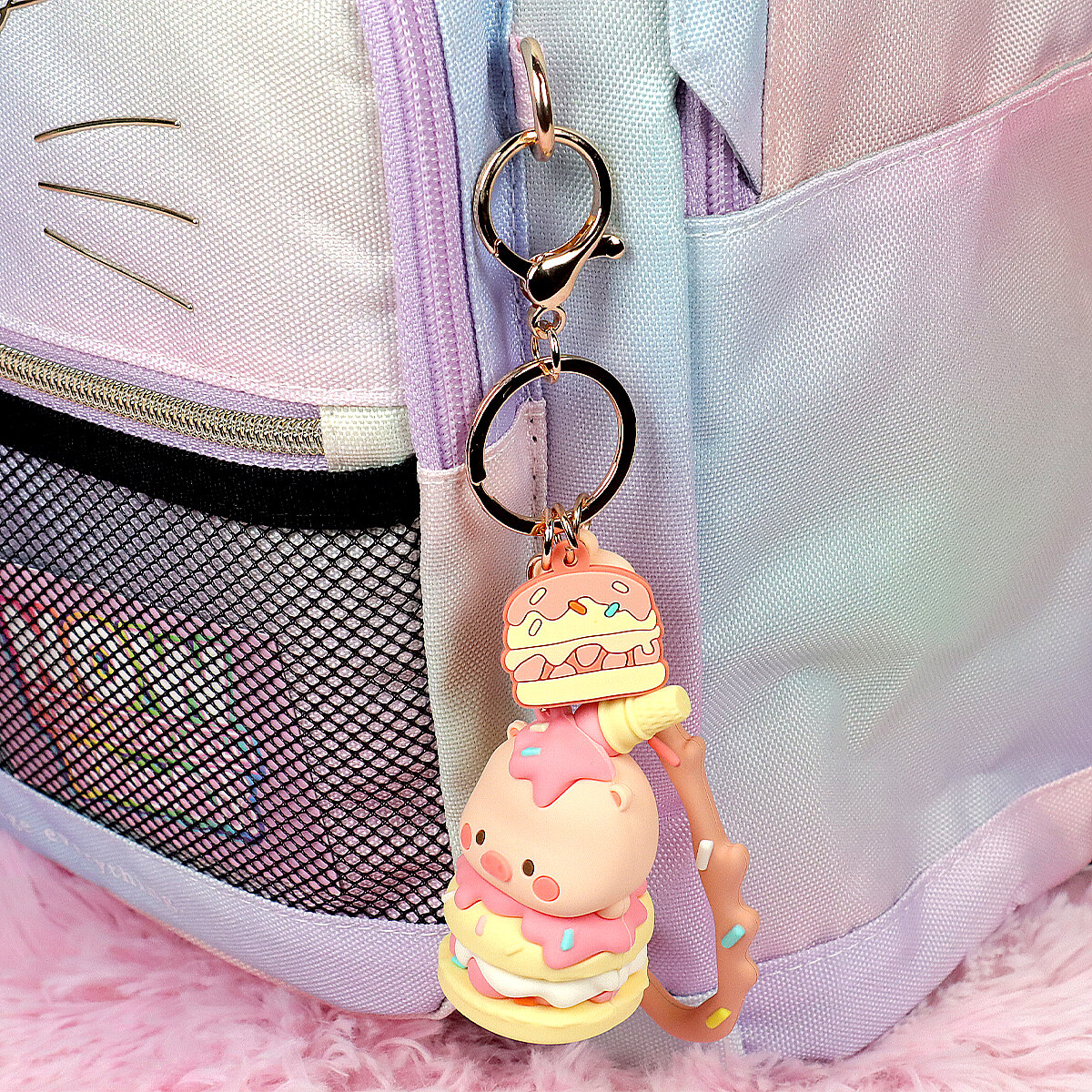 Bag charm - Dessert Pig Ice Cream Sandwich