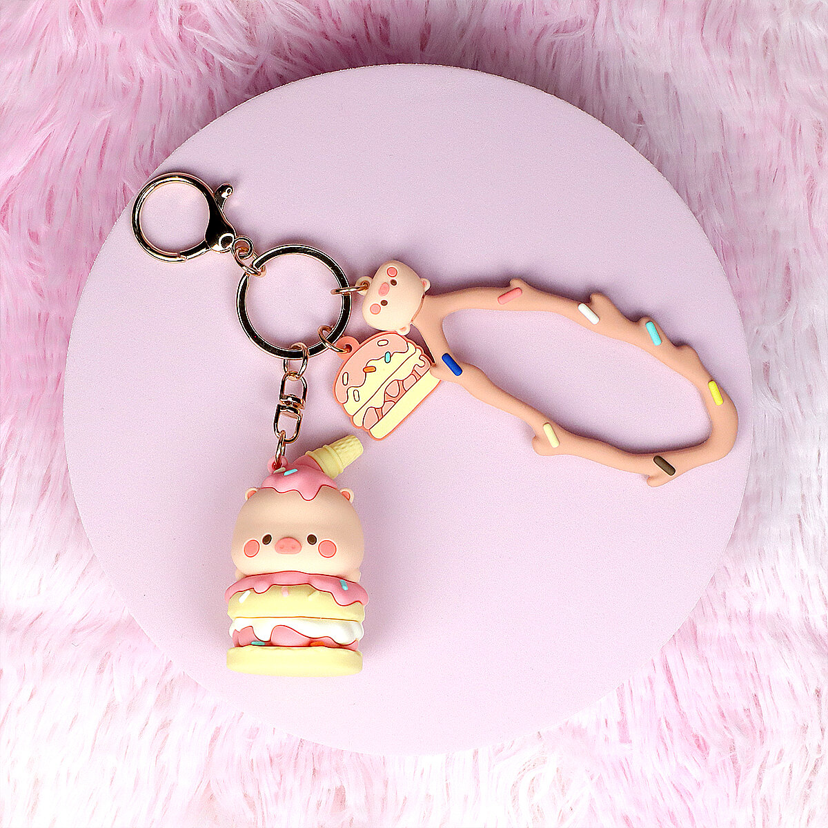 Bag charm - Dessert Pig Ice Cream Sandwich