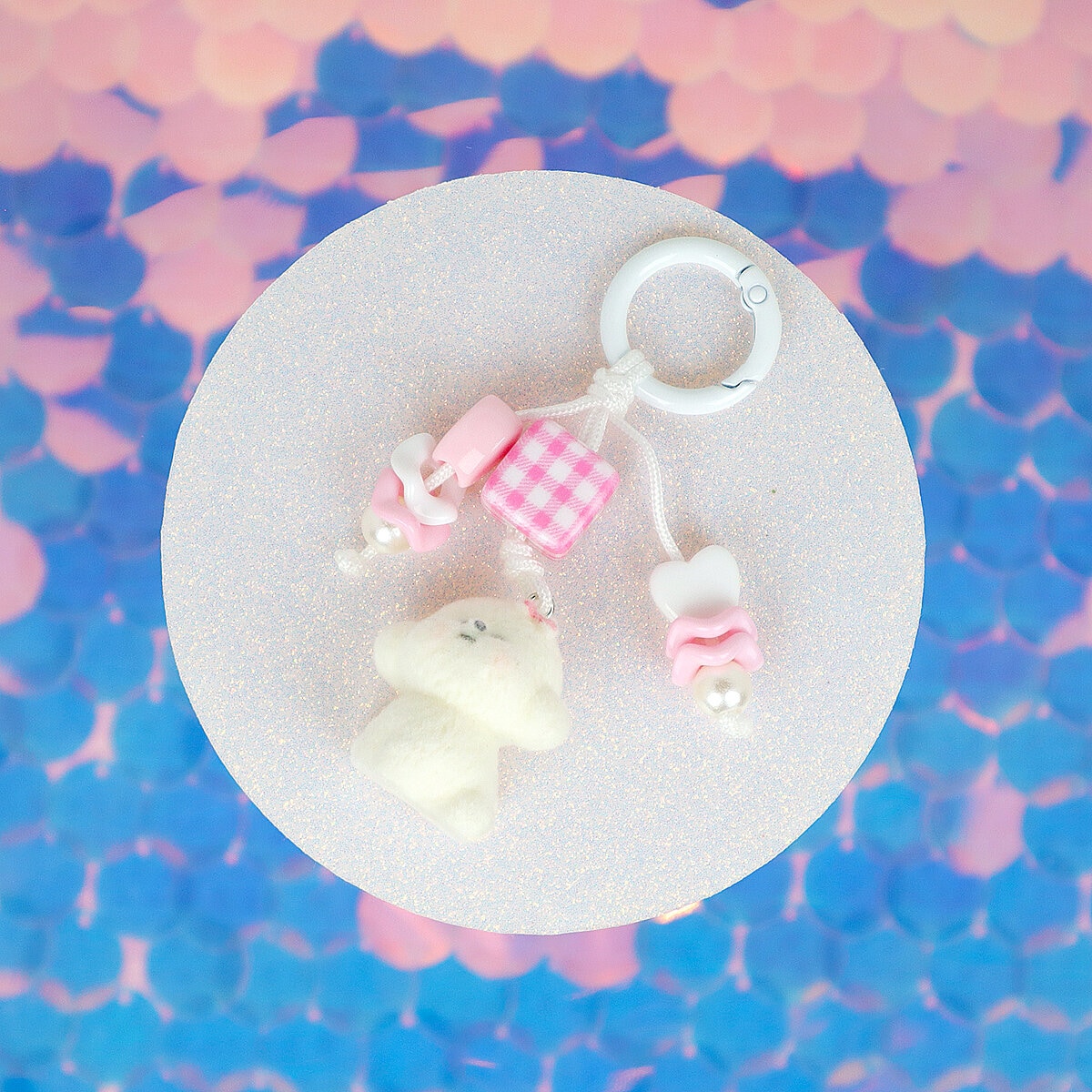 Bag Charm - Pärlor & Sittande Hund