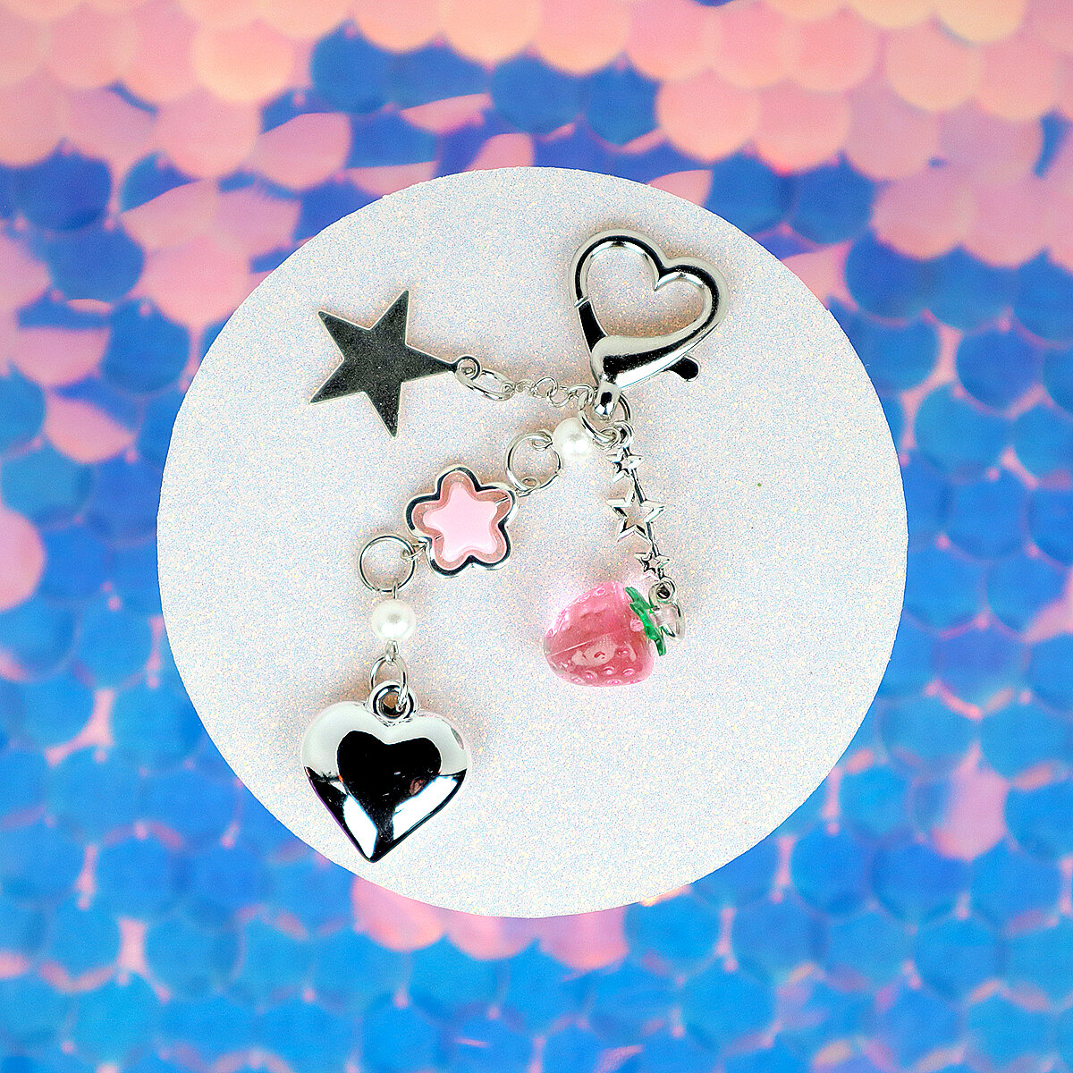 Bag Charm - Stjärnor, Jordgubbe & Hjärta