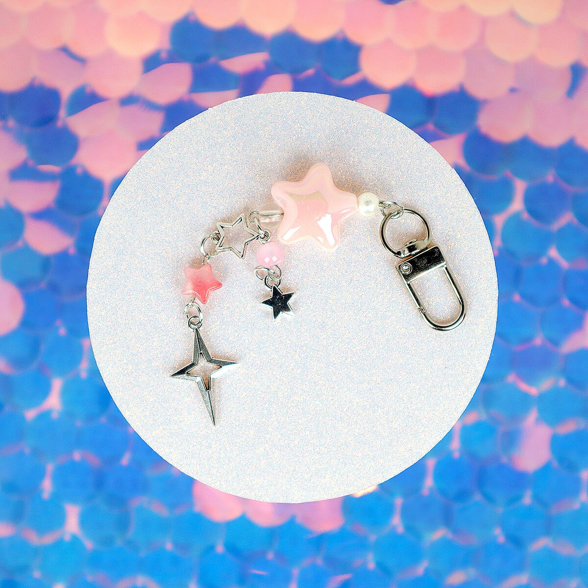 Bag Charm - Pink Stardust