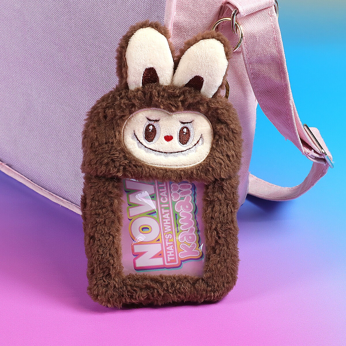 Fluffig korthållare - Mörkbrunt monster