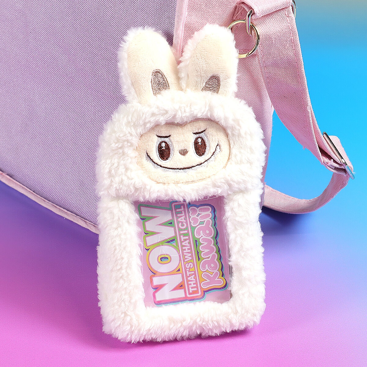 Fluffig korthållare - Crémevitt monster