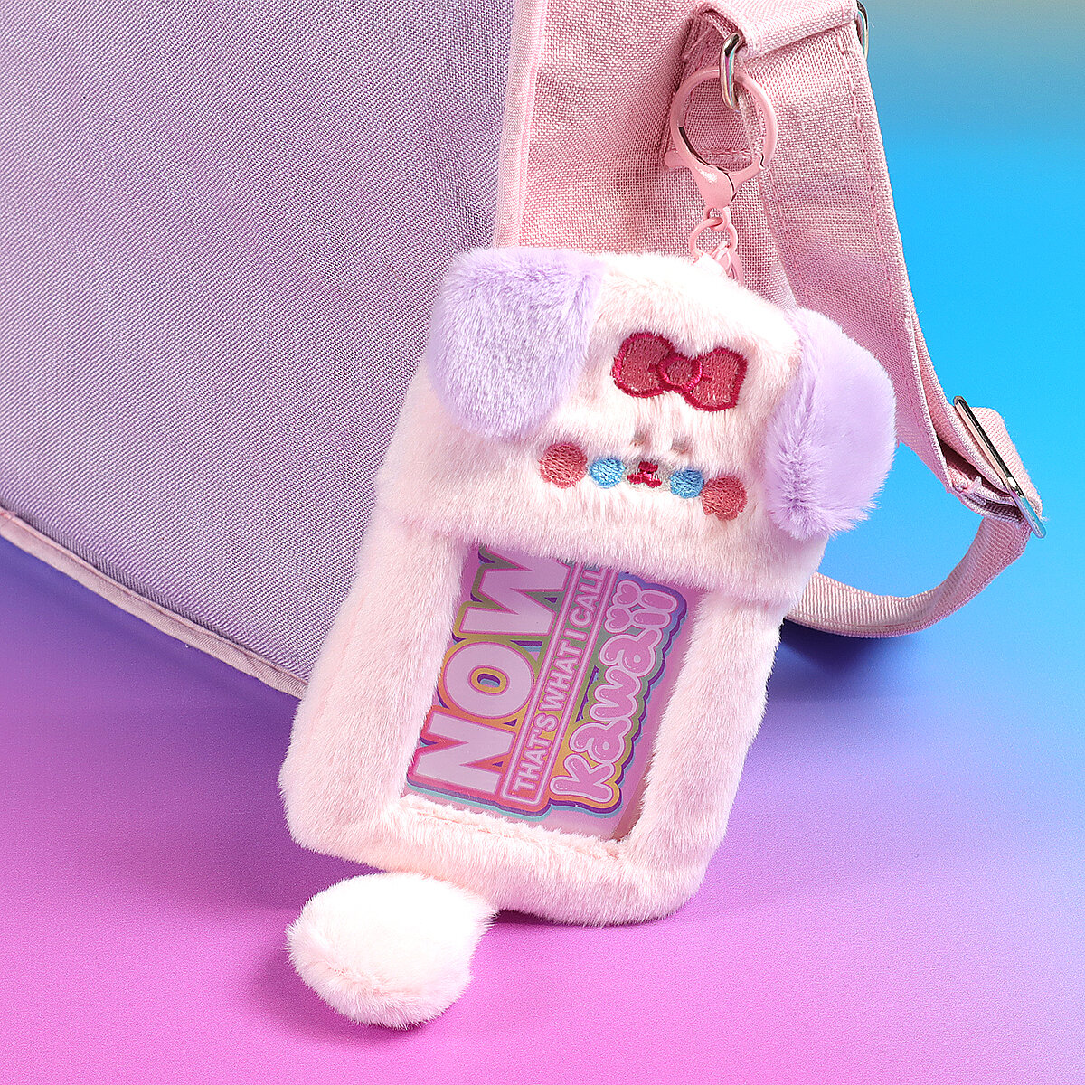 Fluffig korthållare - Rosa hund