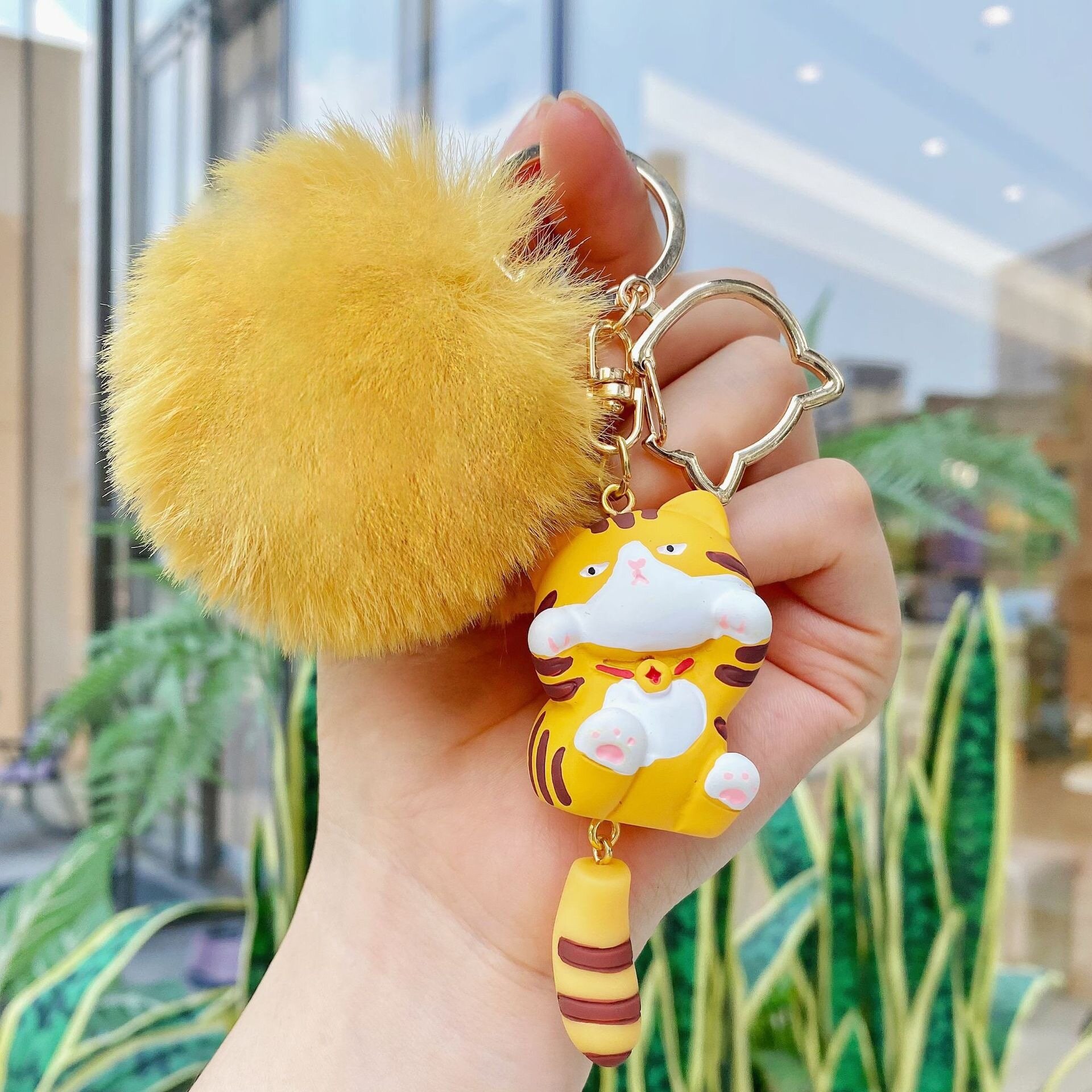 Puffig bag charm orange katt med svans