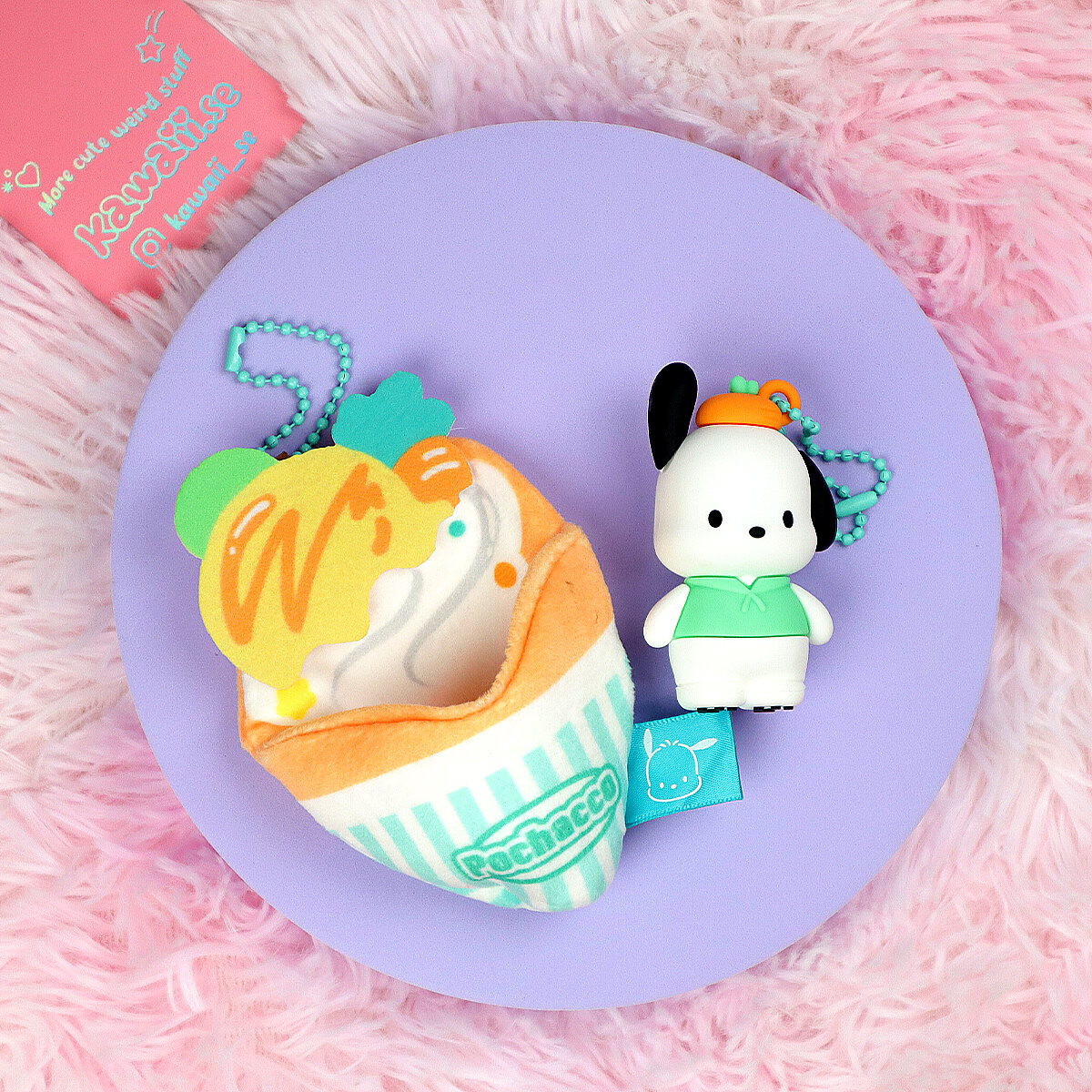 Nyckelring - Pochacco i Glassig Sovsäck