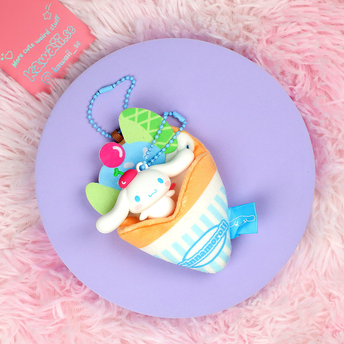 Nyckelring - Cinnamoroll i Glassig Sovsäck