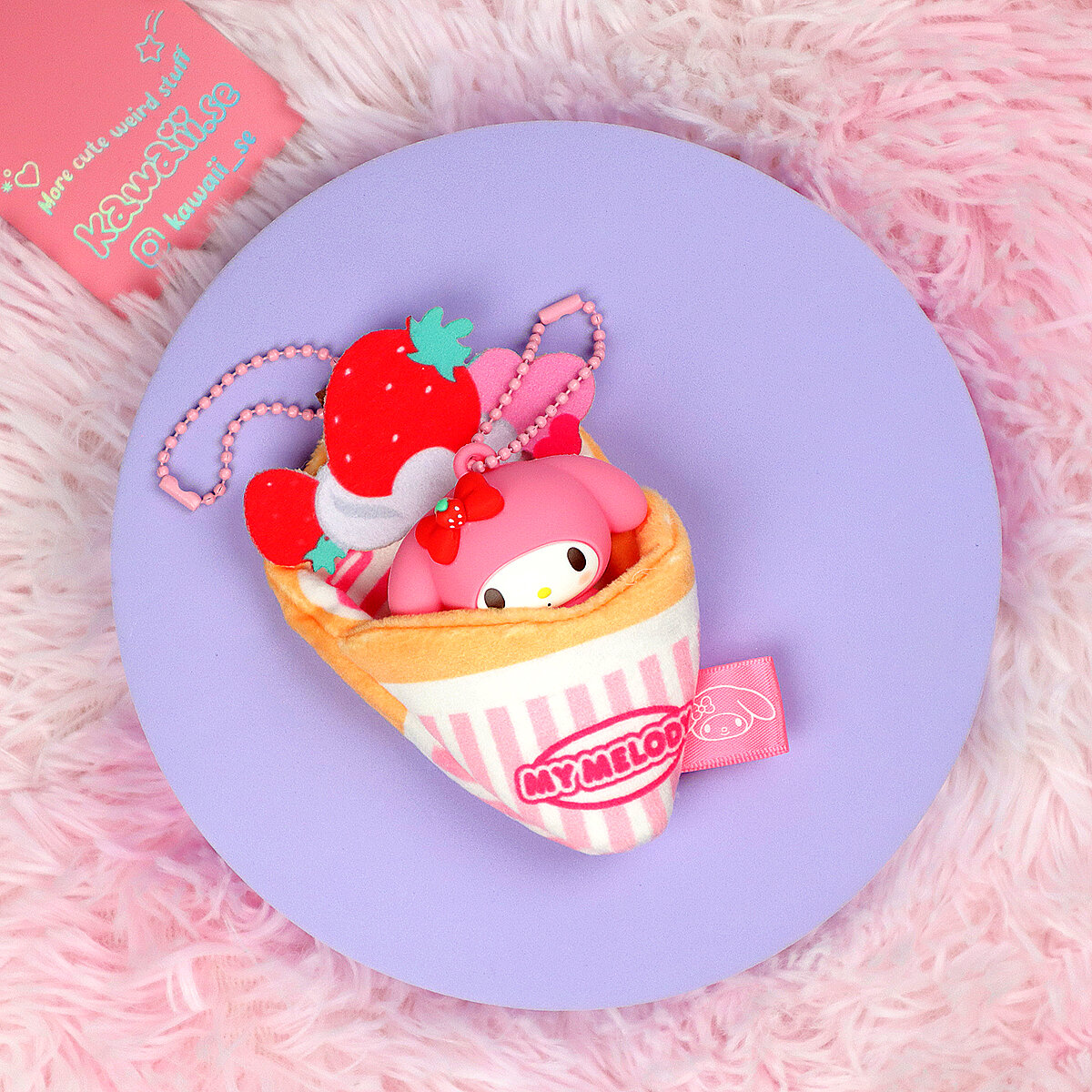 Nyckelring - My Melody i Glassig Sovsäck