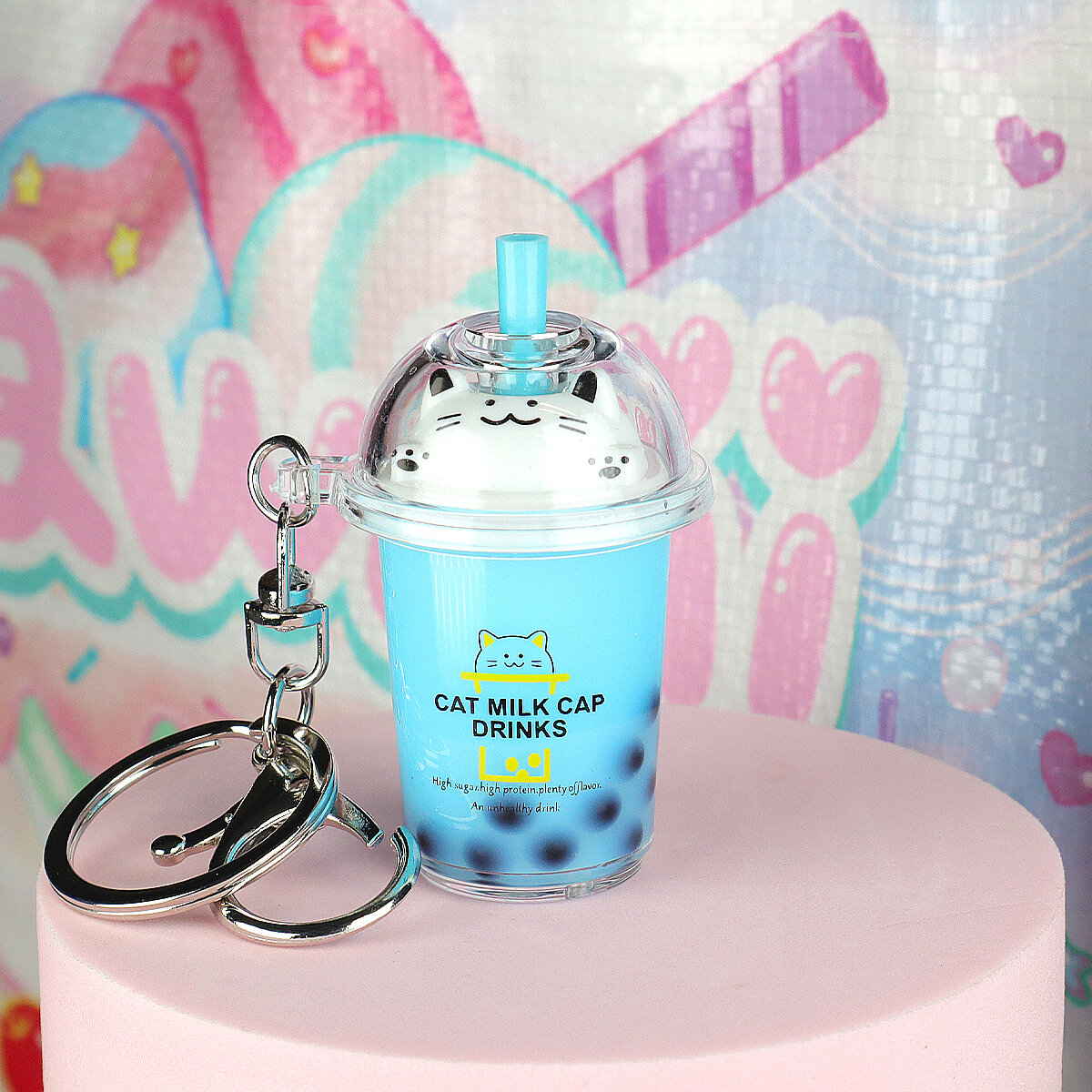 Bag Charm Boba-Katt Blå