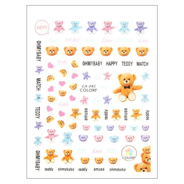 Nagelstickers -  Gulliga nallar (CA-045)
