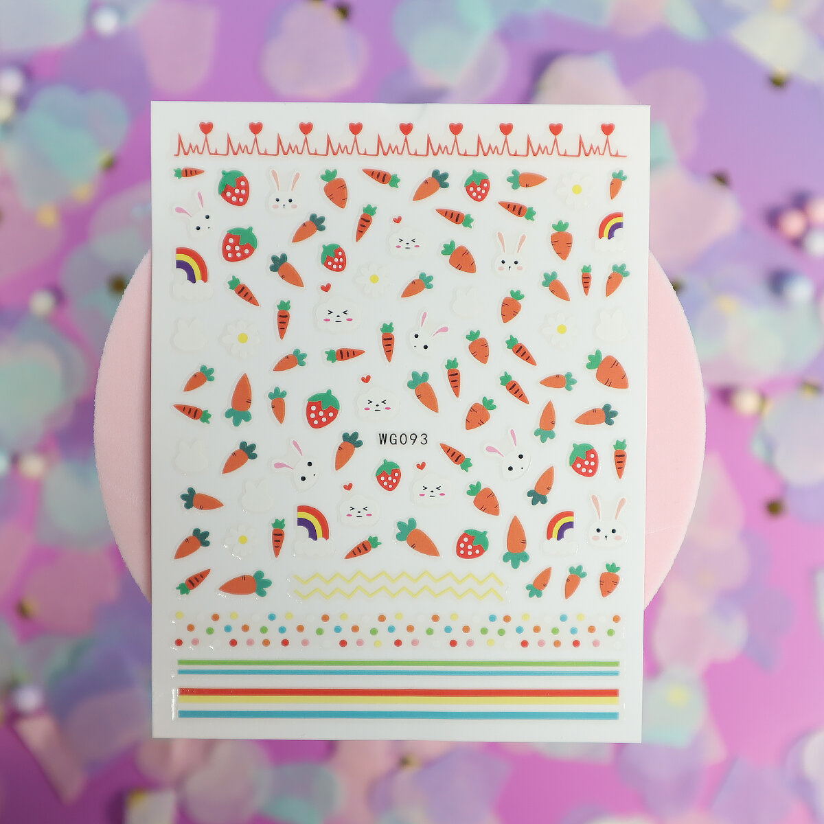 Nagelstickers - Morötter & moln (WG093)
