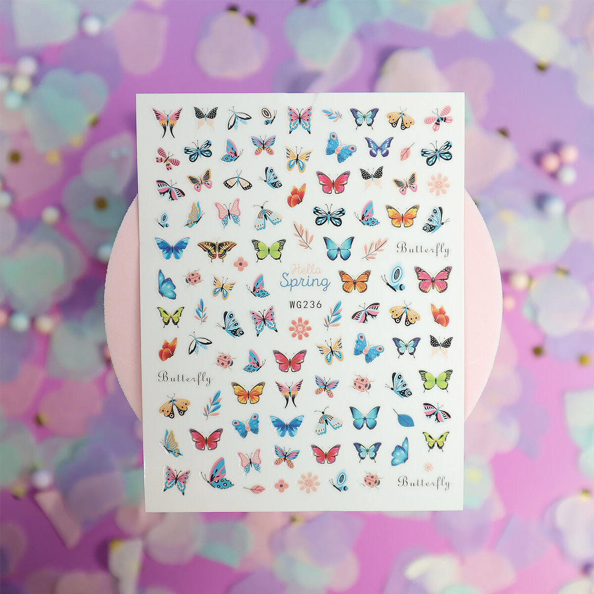 Nagelstickers - Fjärilar, hello spring (WG236)