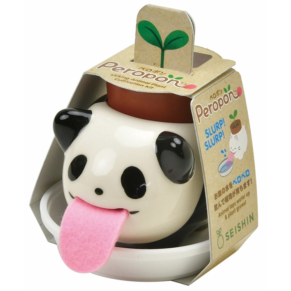 Peropon Panda-Kruka med växt - Basilika
