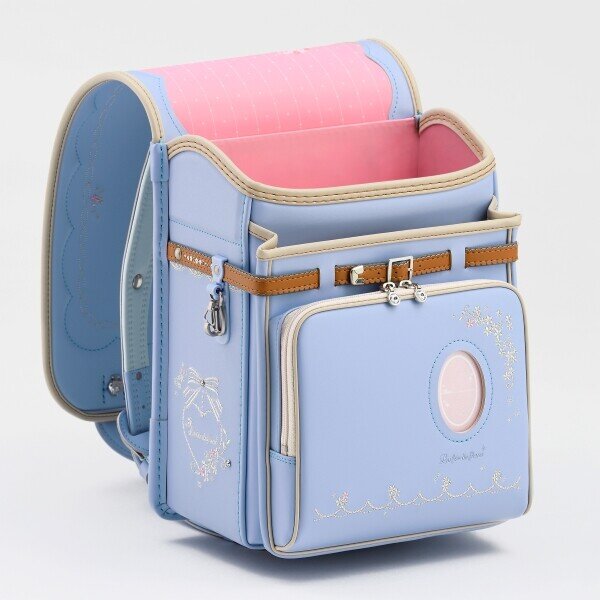 Randoseru light blue & beige backpack