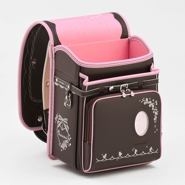 Randoseru chocolate & baby pink backpack