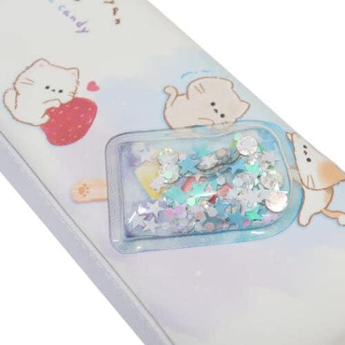 Mogu-nyan pennfodral med glitter-glass