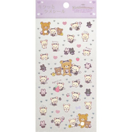 Glittriga stickers, Rilakkuma & Korilakkuma Halloween bats